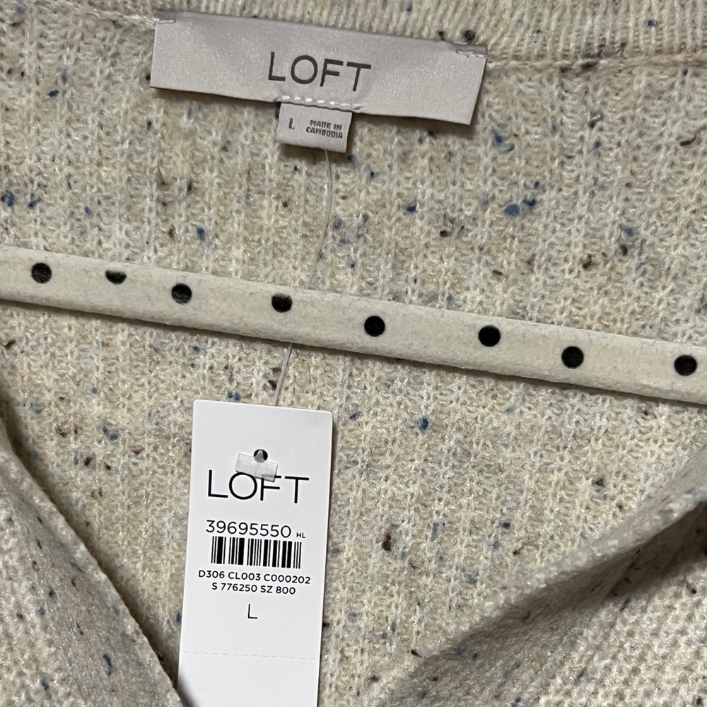 LOFT Flecked Ribbed Collared Sweater - Picture 4 of 6